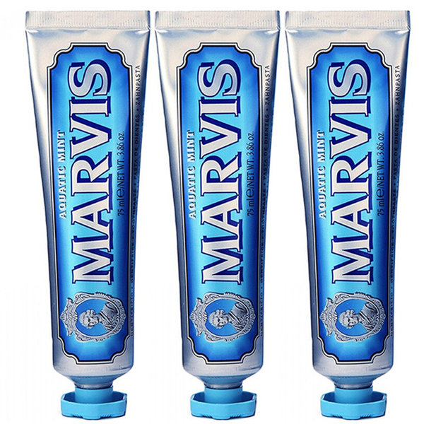 清新口气！Marvis玛尔斯蓝色海洋薄荷牙膏组合套装75ml*3