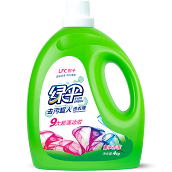 洁净去污！绿伞洗衣液4kg/瓶