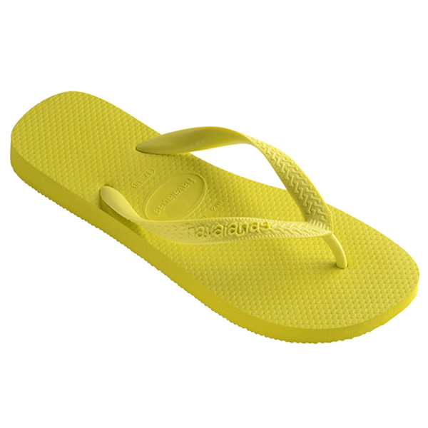 基本款！Havaianas中性纯色宽带TOP黄色人字拖