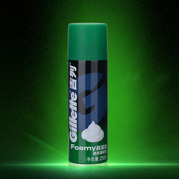 丰富泡沫！吉列剃须泡酷爽薄荷型210g