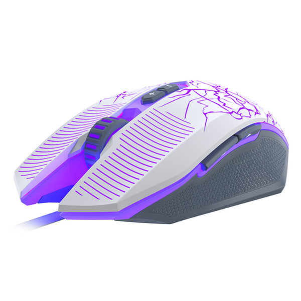 炫酷时尚！达尔优 牧马人幻彩版电竞游戏鼠标 白色 有线鼠标