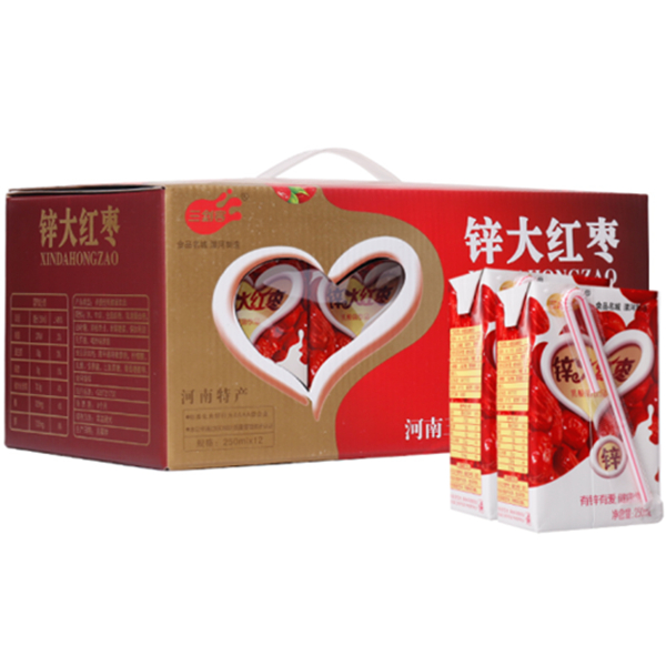 营养更健康！三剑客锌大红枣乳酸菌饮品250ml*12整箱装
