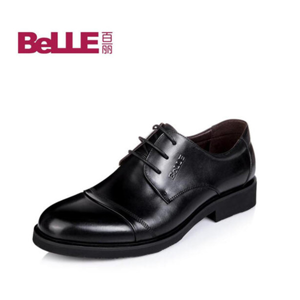 商场同款！百丽秋季专柜同款黑色牛皮商务男鞋