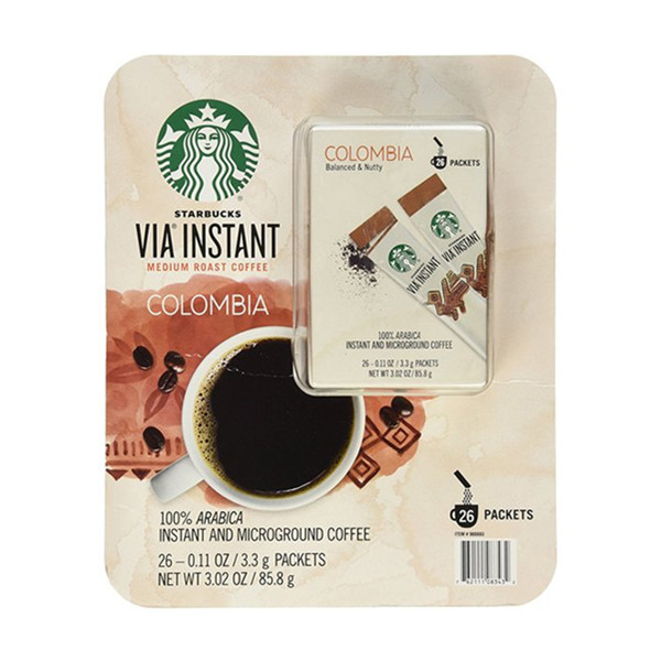 香醇随享！Starbucks星巴克VIA哥伦比亚速溶咖啡26包装