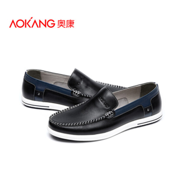 近期好价！奥康日常休闲圆头套脚平跟耐磨时尚男士鞋