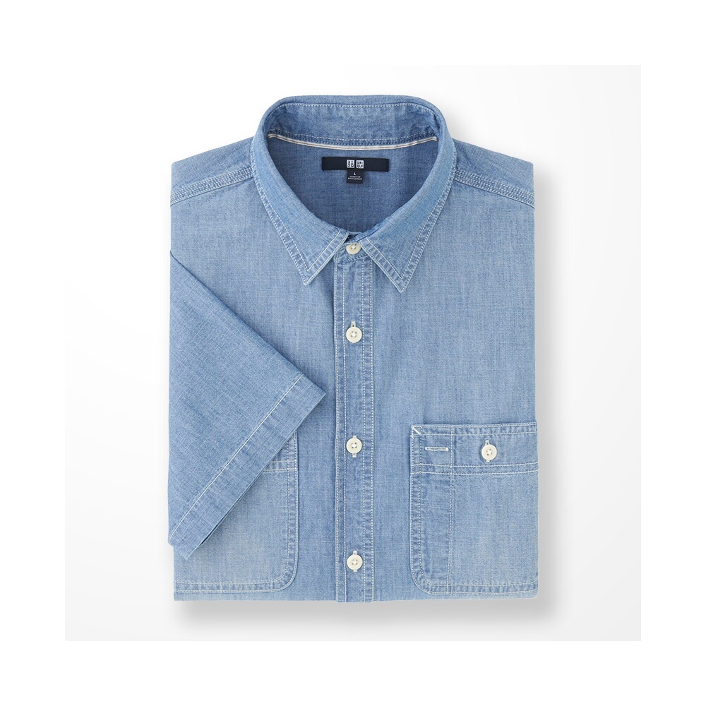 休闲造型！UNIQLO优衣库休闲衬衫198303