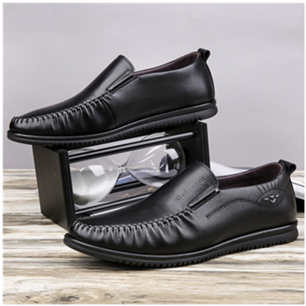 轻便商务！木林森韩版套脚休闲驾车皮鞋