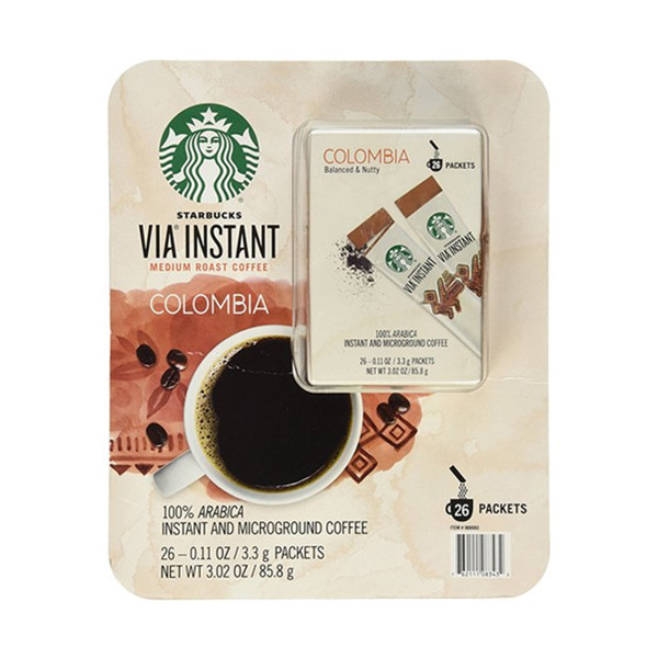 丰厚口感！Starbucks星巴克VIA哥伦比亚速溶咖啡26包装