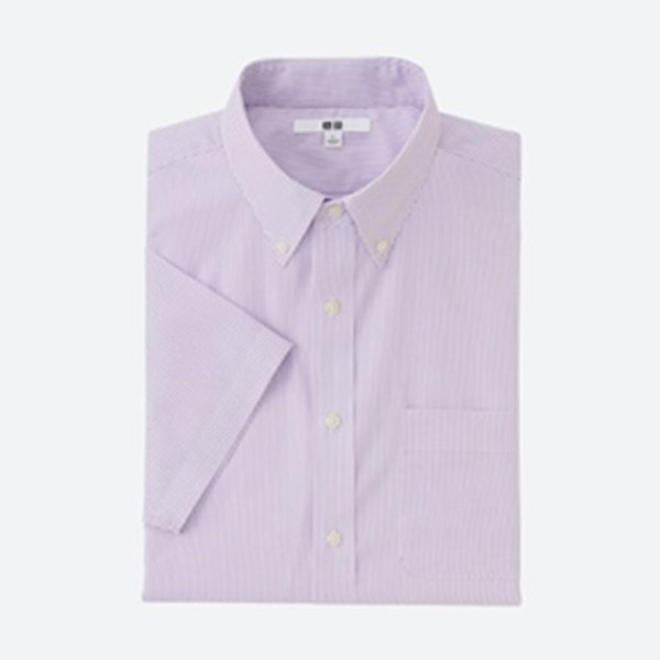 休闲百搭！优衣库EASY CARE条纹衬衫(短袖)193874