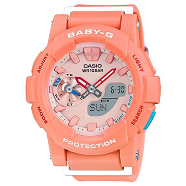 潮范儿十足！ Casio BGA-185-4AJF女款糖果色防水运动手表
