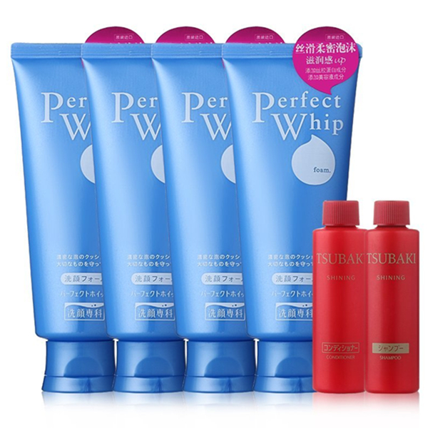 内部滋养！洗颜专科柔撤泡沫洁面乳120g*4(进)+洗发水护发素