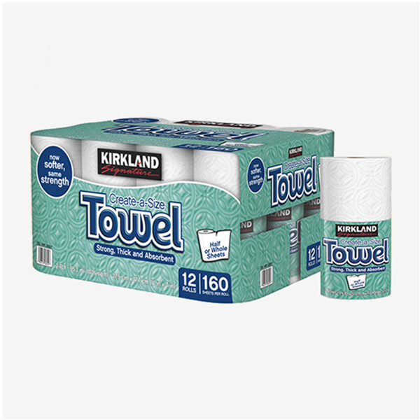 触感佳！科克兰 厨房纸巾160张*12卷吸水油污