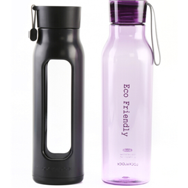 商务运动！乐扣乐扣便携塑料水杯套装两件(350ml+550ml)