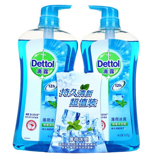 持久清新！滴露家庭量贩装沐浴乳液套装2瓶