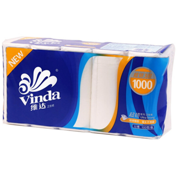 加倍柔韧！维达无芯卷纸超韧3层100g卫生纸*10卷