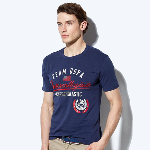 休闲潮流！U.S. POLO ASSN. 美国马球协会 圆领薄款T恤 夏季