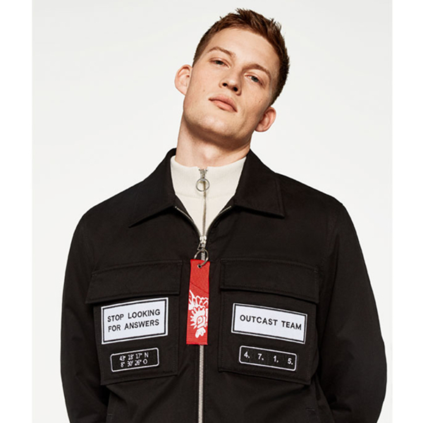 型男必备！ZARA男装补丁饰衬衫外套04803420800