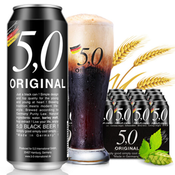 品味德啤！奥丁格旗下5.0 ORIGINAL黑啤啤酒500ml*24听