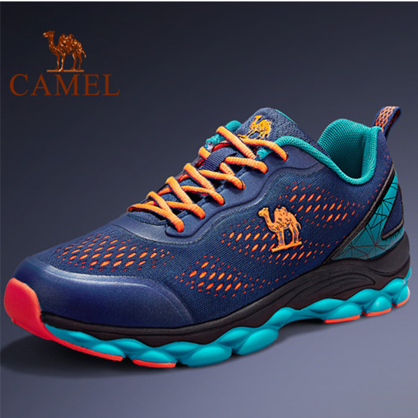 耐磨舒适！骆驼男女春夏休闲网面系带跑鞋