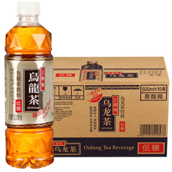 清爽畅饮！三得利低糖乌龙茶饮料500ML*15瓶