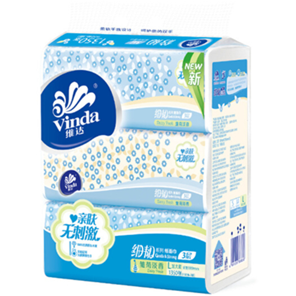 雏菊淡香！维达抽纸细韧3层150抽软抽*3包纸巾
