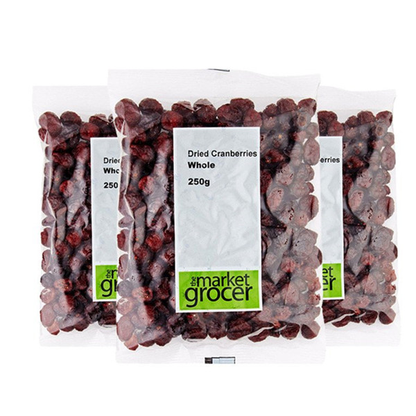 甜蜜健康！the market grocer天然精制蔓越莓干250克/袋3袋装