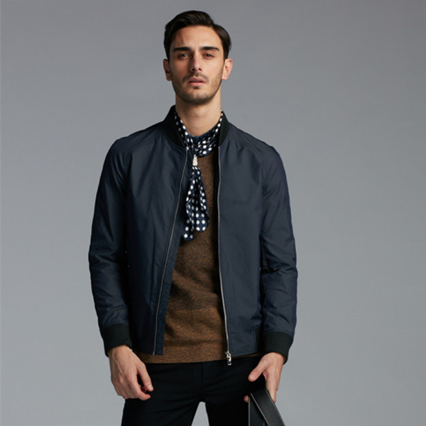 聚划算！劲霸季新款棒球领千鸟格短版夹克男