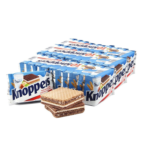 香浓可口！Knoppers牛奶榛子巧克力威化饼干250克*30包