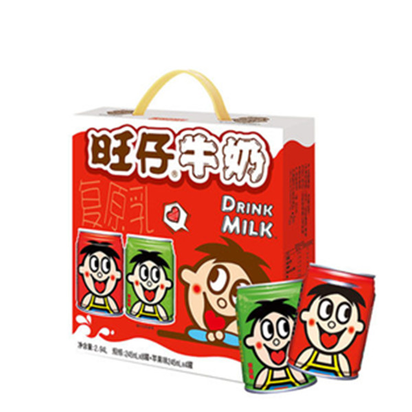 组合装！旺旺 旺仔牛奶245ml*12罐 红罐8+绿罐4