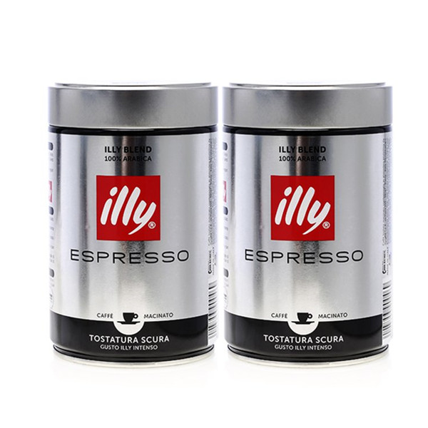 唇齿留香！illy意利深度烘焙浓缩咖啡粉250克*2罐