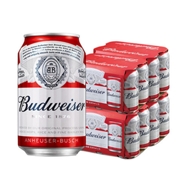 清凉解暑！百威啤酒 小麦醇正拉罐330ml*24听