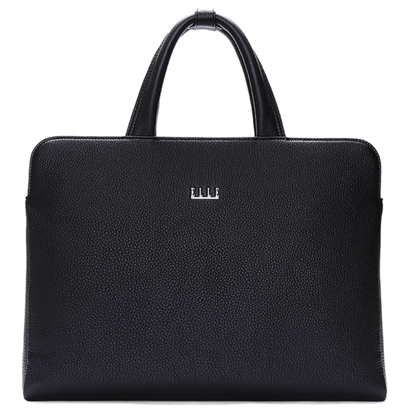 休闲时尚!ELLE HOMME 男士头层牛皮商务横款公文包