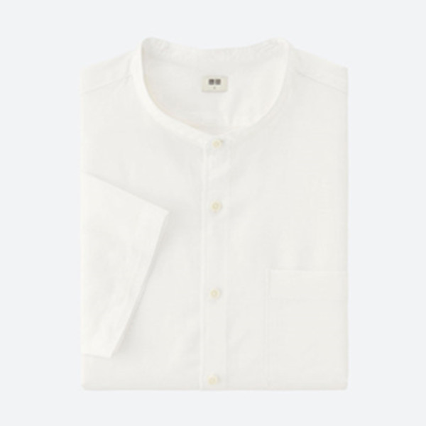 再降！优衣库麻棉立领衬衫(短袖) 195797