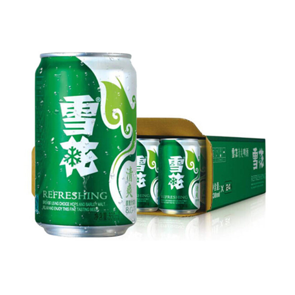 爽口纯净！雪花啤酒8度清爽330ml*24听整箱装