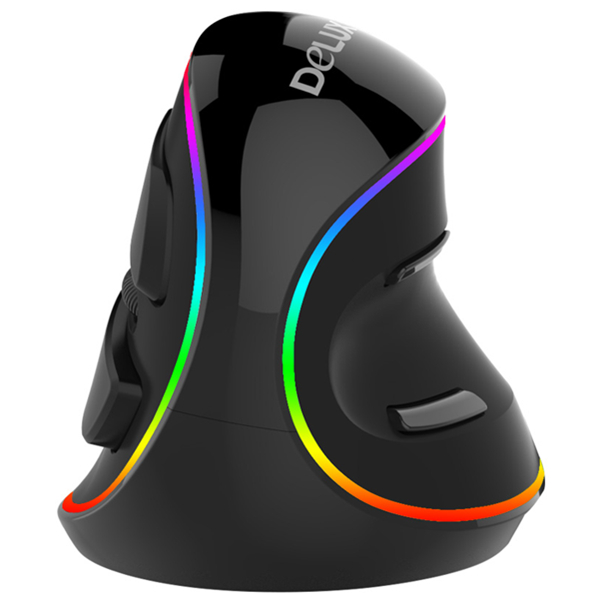 时尚有型！多彩（Delux）有线垂直鼠标 办公立式鼠标RGB炫彩