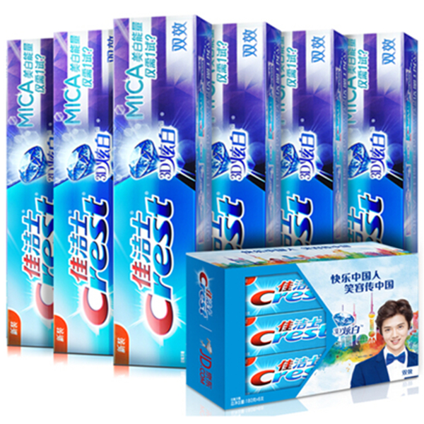 凑单好物！佳洁士3D炫白双效牙膏180g6支装