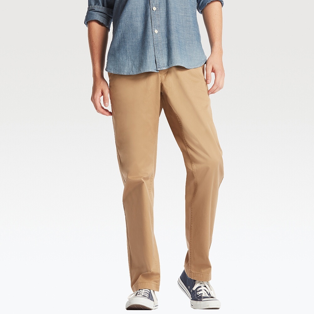 经典百搭！UNIQLO优衣库洗旧无褶直筒长裤182666