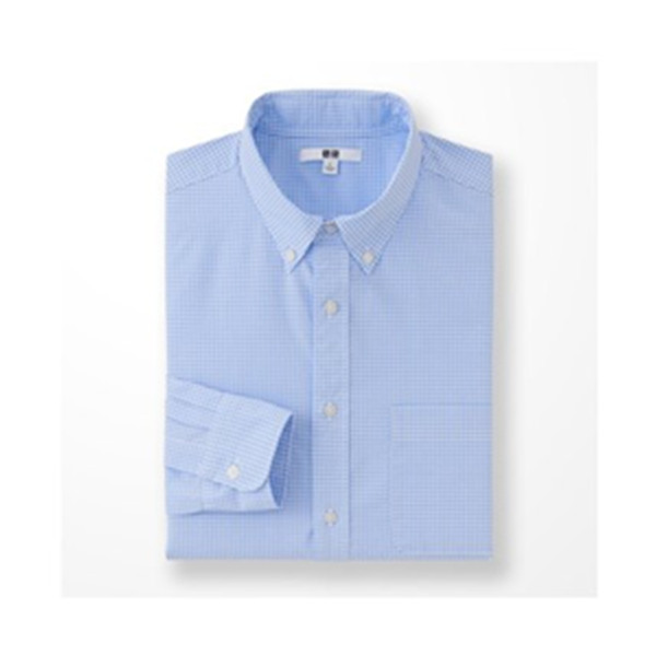 时尚造型！UNIQLO优衣库优质长绒棉格子衬衫(长袖)193758