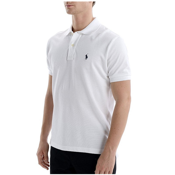 休閑商務(wù)！POLO RALPH LAUREN拉夫·勞倫男士白色小馬標(biāo)POLO衫