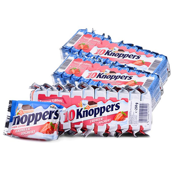 草莓酸奶！Knoppers牛奶巧克力威化饼干250克*30包装