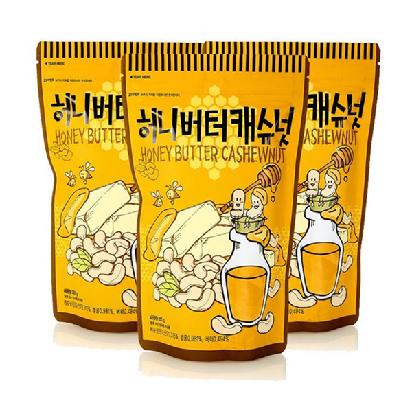 酥香美味！Tom's Farm汤姆农场GILIM蜂蜜黄油腰果210克/袋*3袋装