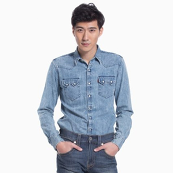 秋季单品！李维斯男士水洗长袖牛仔衬衫65819-0048