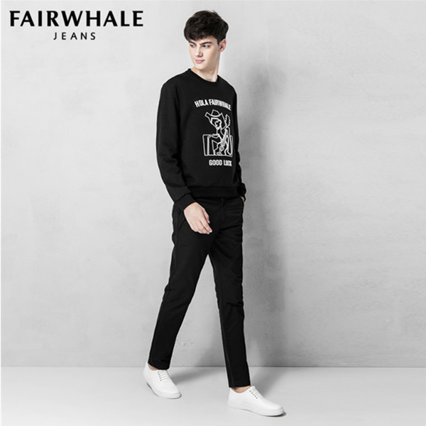 新品特惠！马克华菲新品拼接腰头微弹身舒适小脚裤