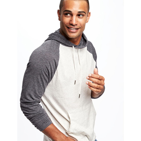 休闲拼接！Old Navy舒适棉质拼色插肩袖连帽卫衣765355