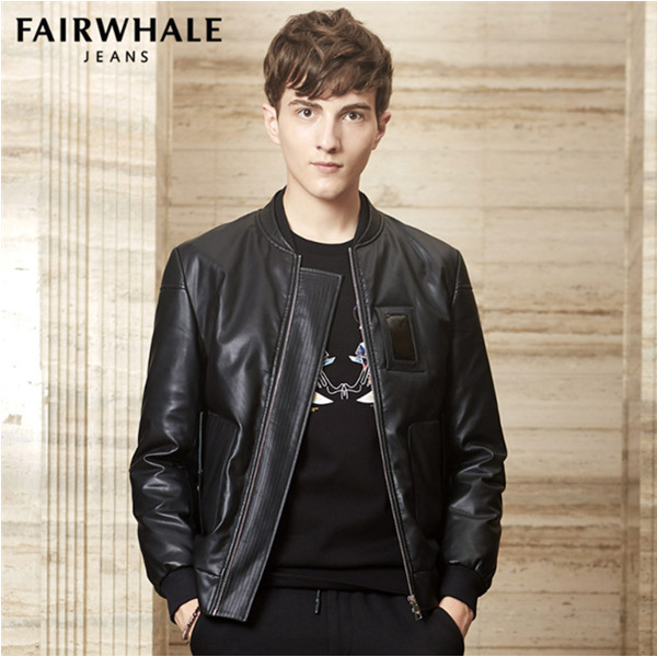 反季大促！马克华菲PU皮立领羽绒服