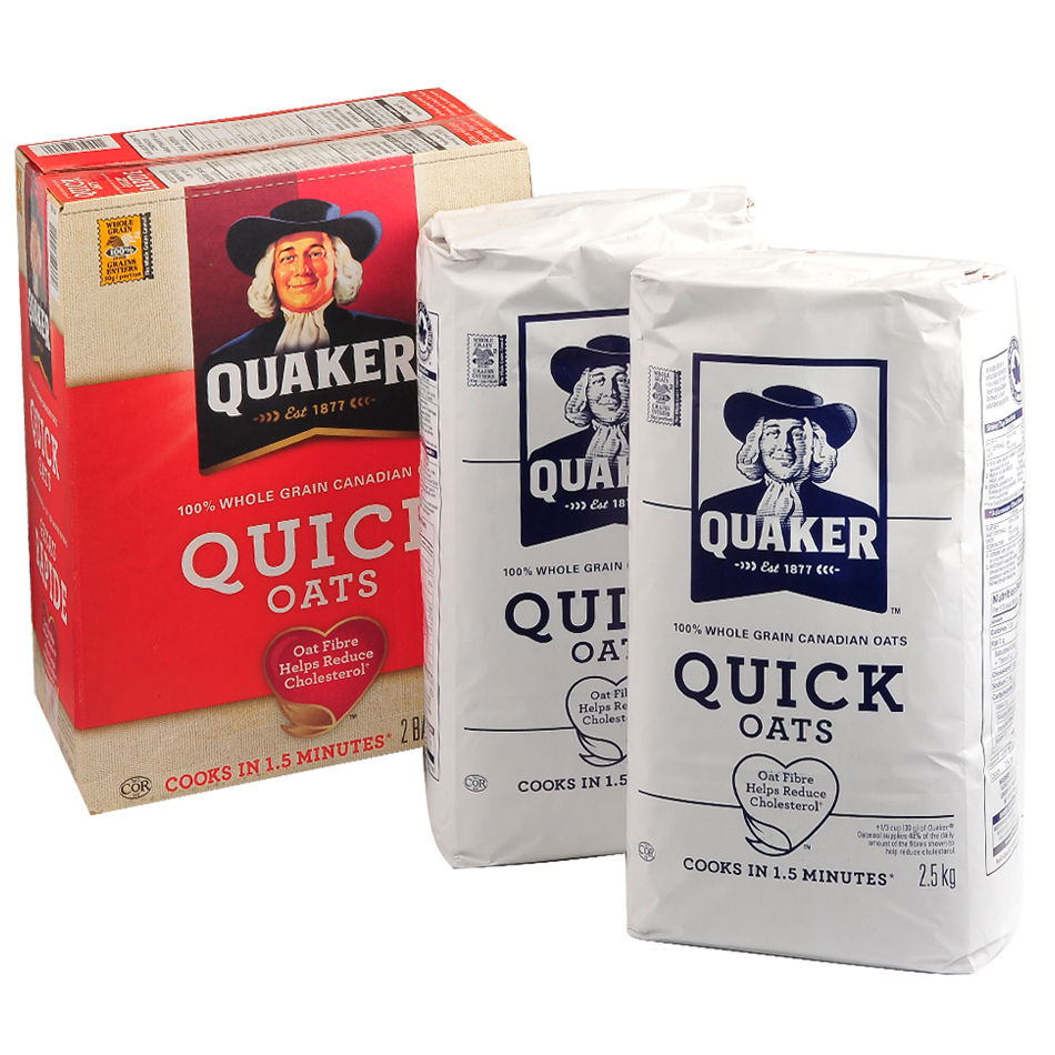 营养健康！Quaker桂格无糖冲饮快煮纯燕麦片2.5kg