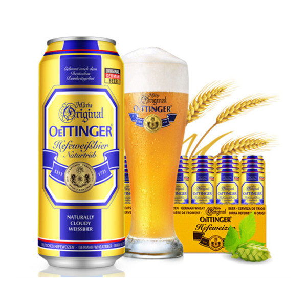 小麦醇香！奥丁格 自然浑浊型小麦啤酒 500ml*24听
