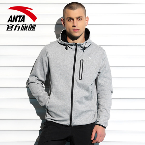 挺括有型！安踏秋季新品运动上衣针织连帽外套卫衣