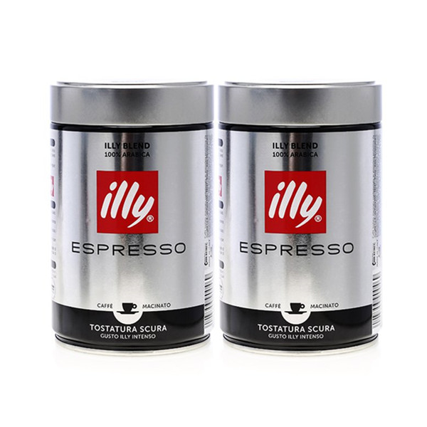 顺滑浓香！illy意利深度烘焙浓缩咖啡粉250克*2罐