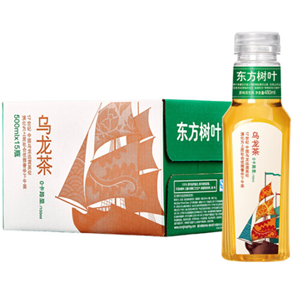 无糖饮料！农夫山泉东方树叶乌龙茶500ml*15瓶整箱